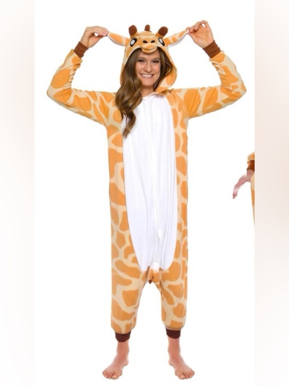 NWOT Funziez! Giraffe Plush Hooded Costume Adult Onesie Size 2XL XXL